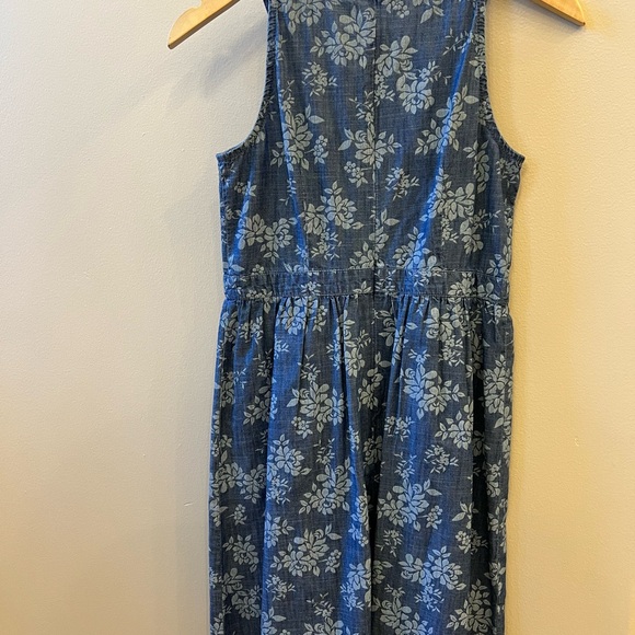LOFT dress cotton blue floral print keyhole neck summer back zip sleeveless 0P - Picture 5 of 10